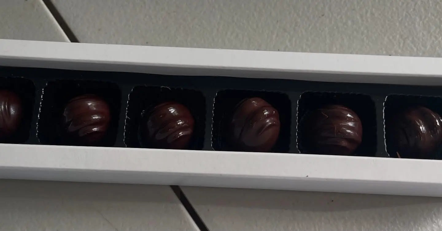 54% cacao Belgian Dark Chocolate Bonbon with Black Cherry Ganache Castillo Chocolates NZ
