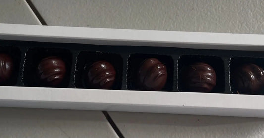 54% cacao Belgian Dark Chocolate Bonbon with Black Cherry Ganache Castillo Chocolates NZ