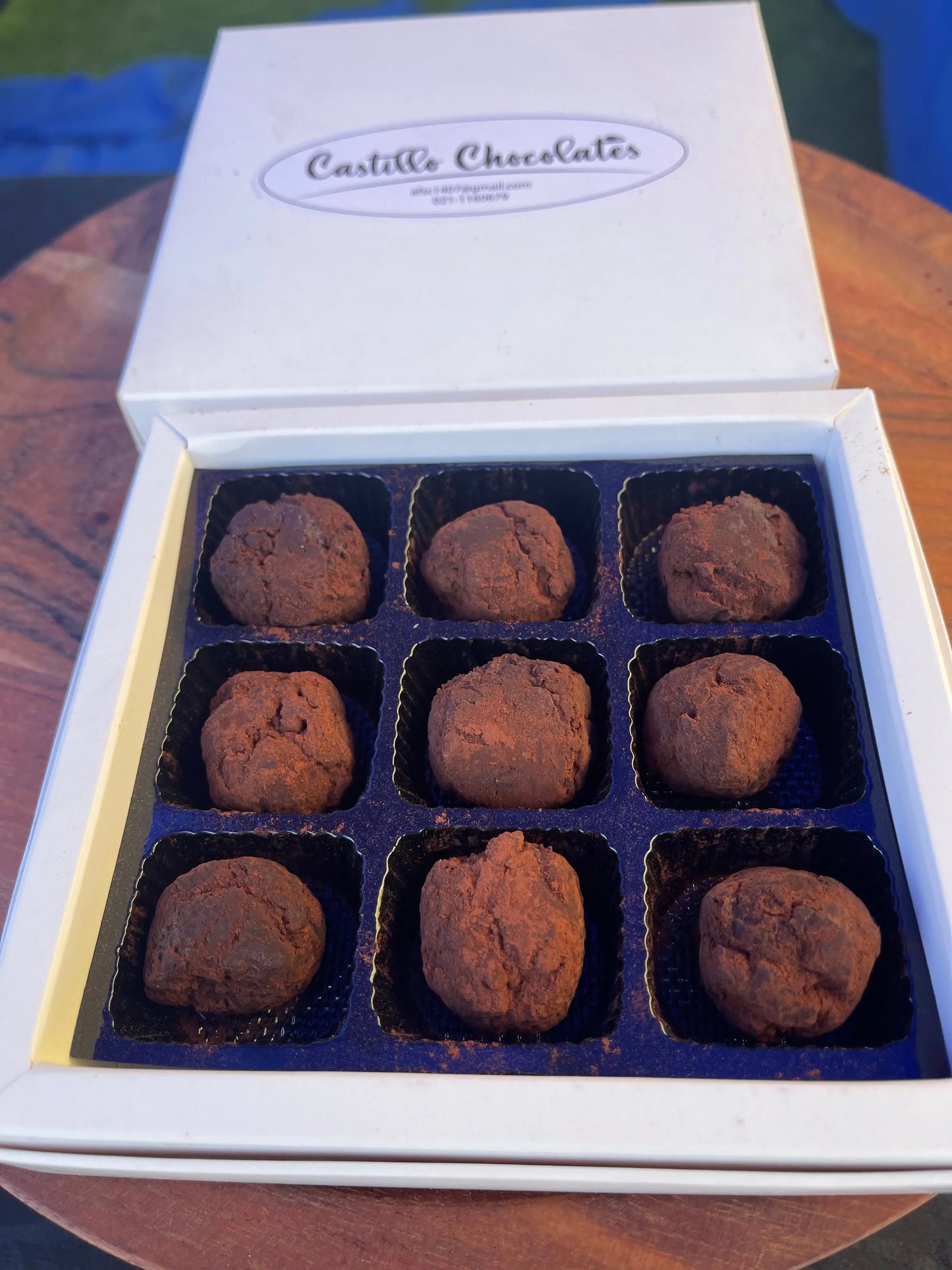 54% Dark chocolate Truffles 9 pack covered in cacao