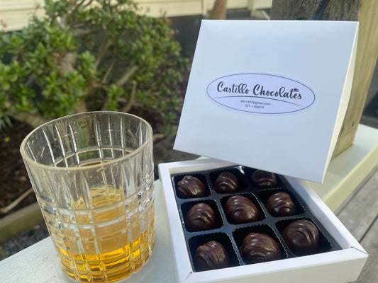 pack 9 Dark Chocolate Bonbons with single malt whiskey ganache